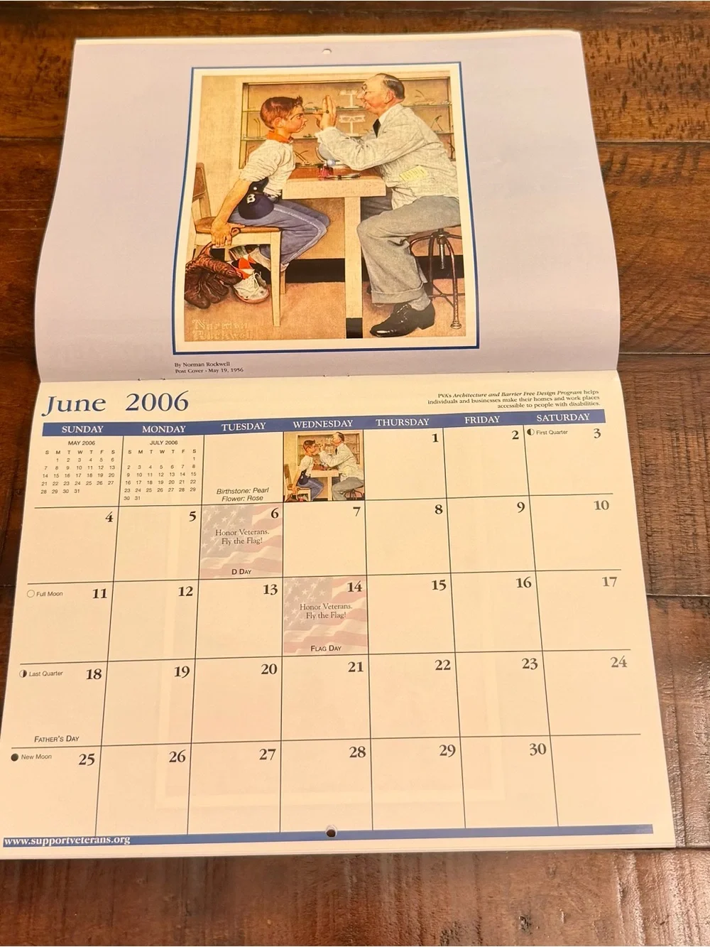 2006 THE SATURDAY EVENING POST CALENDAR BY NORMAN ROCKWELL (PVA)